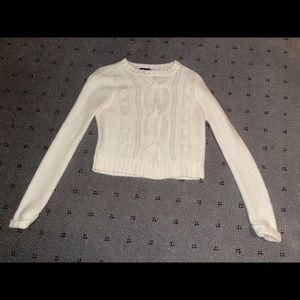 Confess knit crop sweater ivory